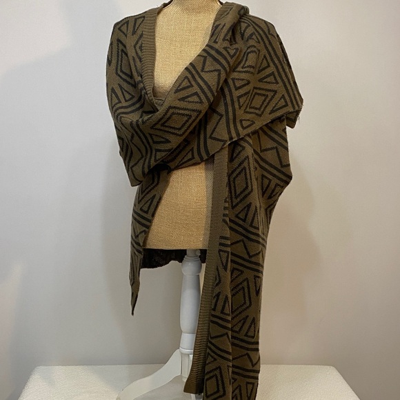Geometric Patterned Open Front Cardigan - Picture 2 of 5